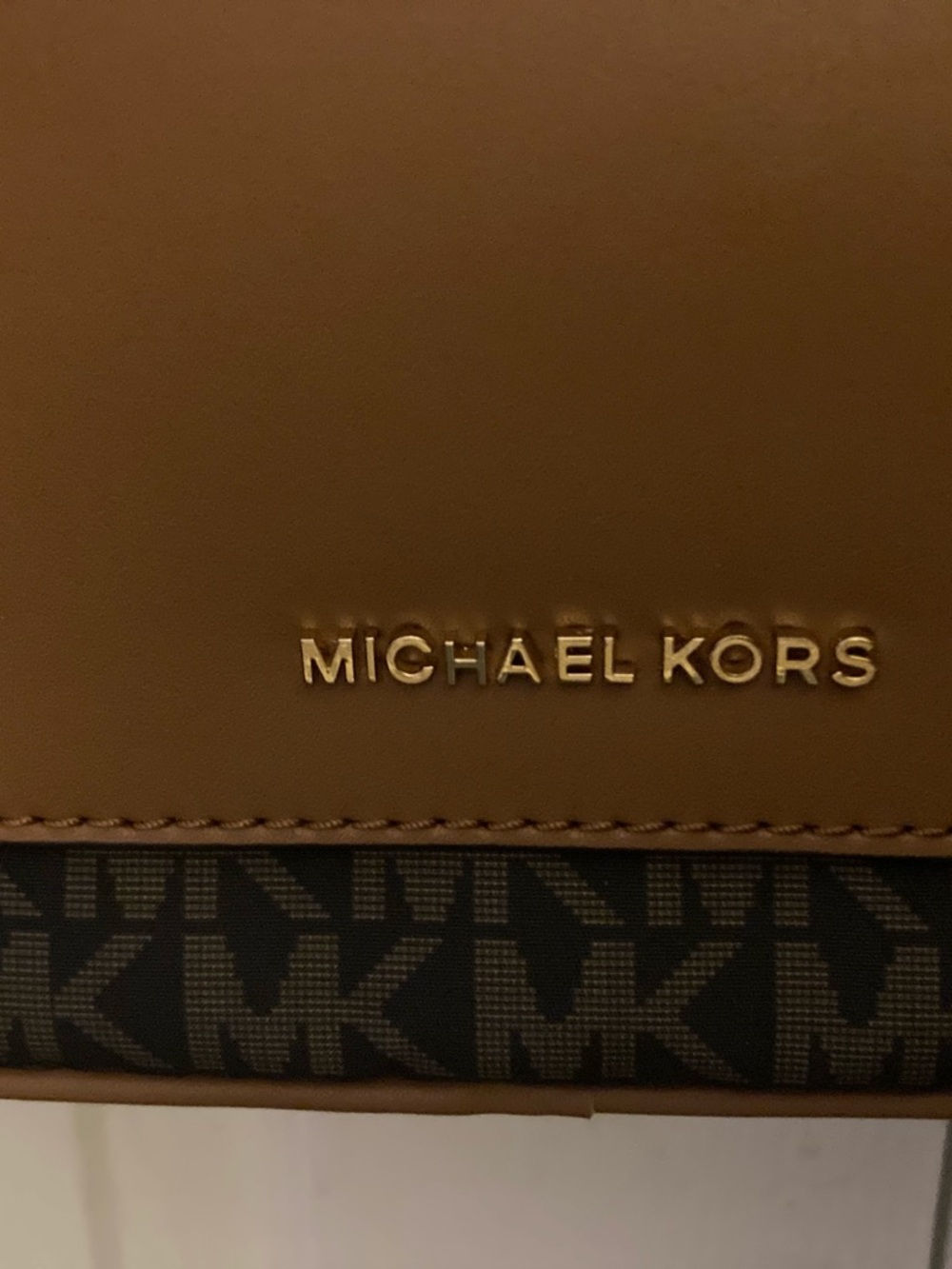 Michael Kors Brown and Tan MK Signature Logo design bag NWOT - Picture 6 of 7